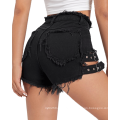 Damen sexy Loch einfach Scrunch Butt Denim Shorts